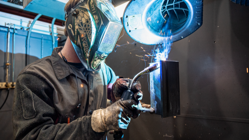Student welding during WorldSkills competition